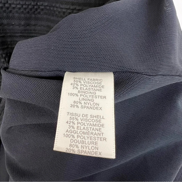 Rebecca Taylor V Neck Textured Stripe Dress Black 4 Classic LBD Occasion Chic - Picture 7 of 7